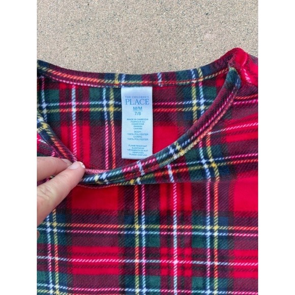 The Children's Place Red Plaid Ruffle Hem Dress Kids Girls Size M/M (7/8)‎ - Picture 3 of 3